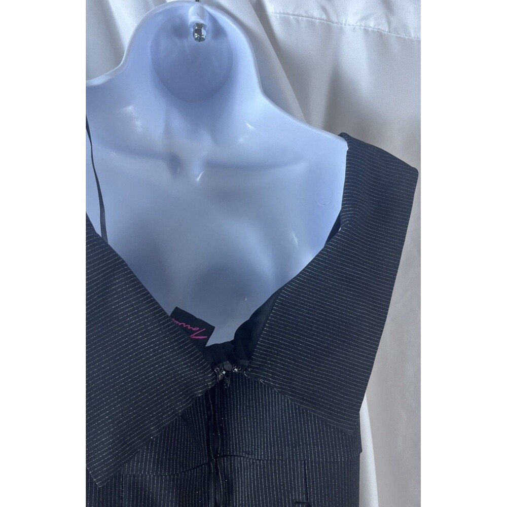 Vintage Torrid Black Pinstripe Womens Sheath Dress Size 16 Classic Office Core - Picture 7 of 9